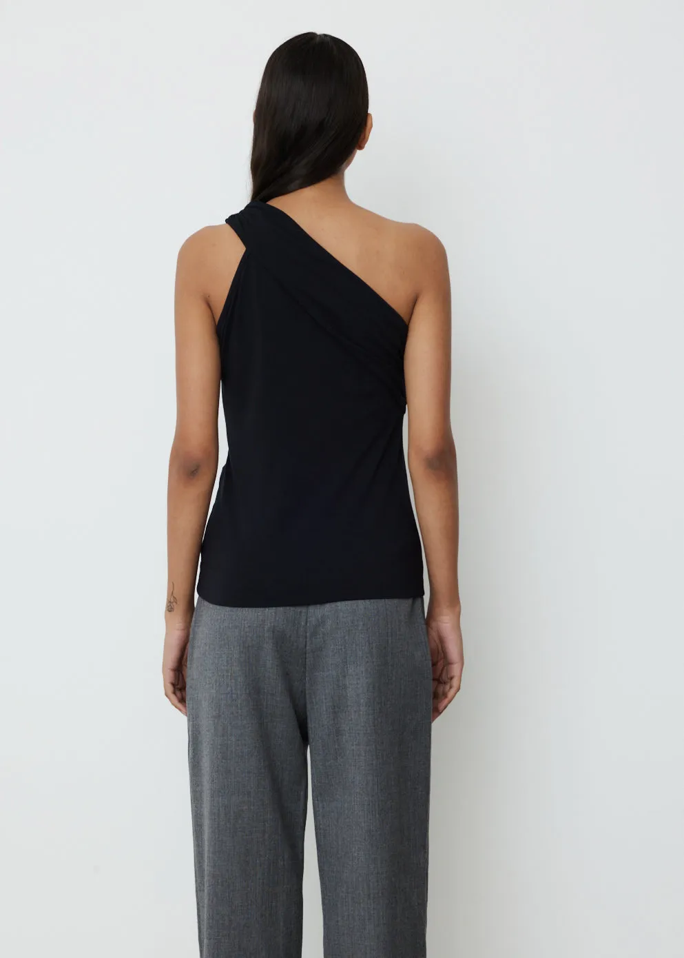 0057 One Shoulder Draped T-Shirt