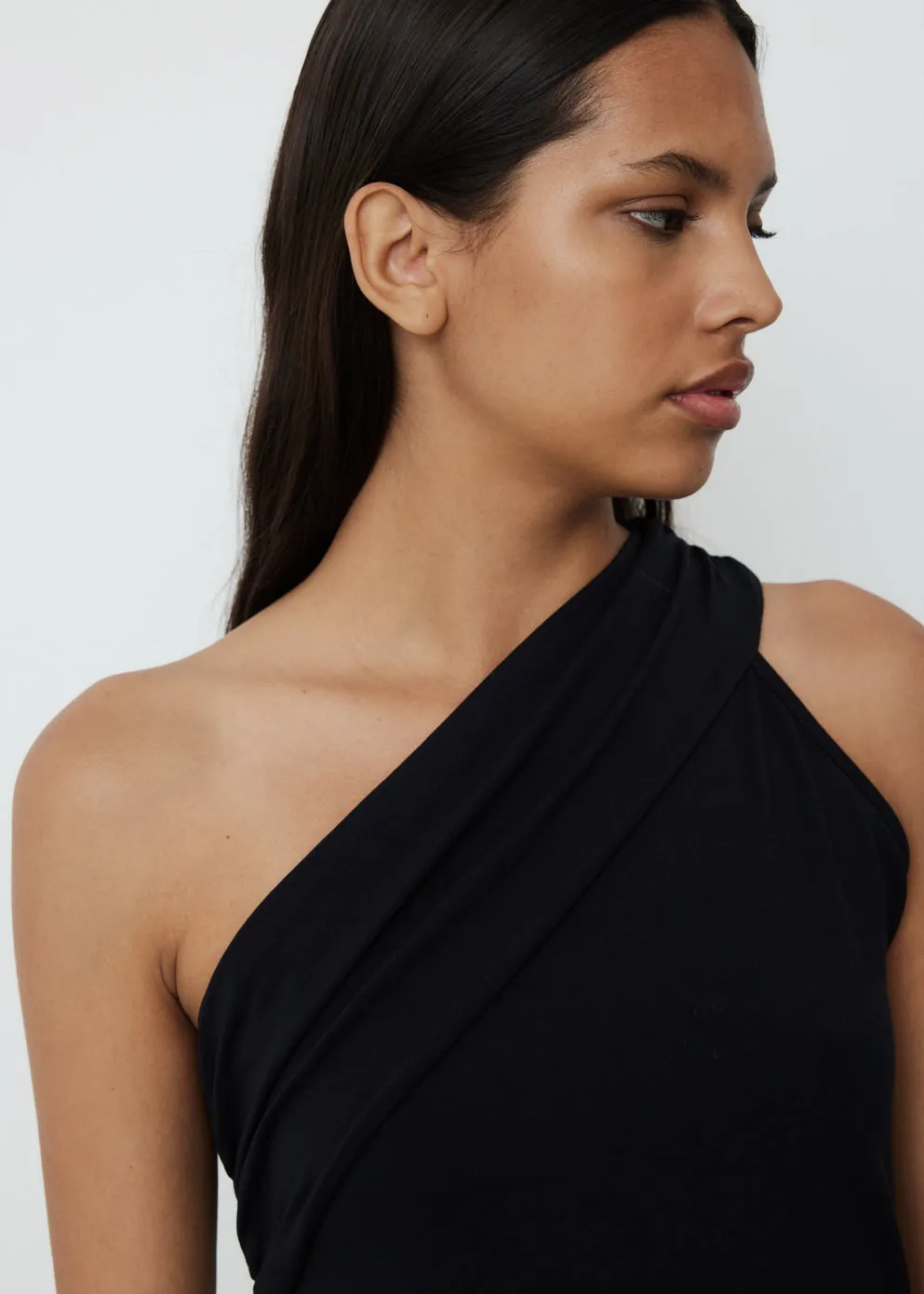 0057 One Shoulder Draped T-Shirt