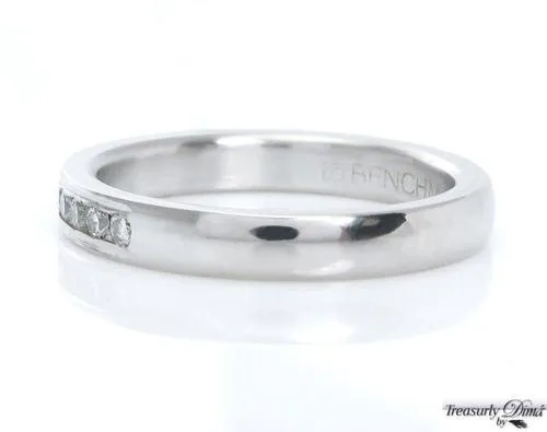 0.25CT SOLID PLATINUM ROUND DIAMOND WEDDING ANNIVERSARY BAND RING COMFORT FIT