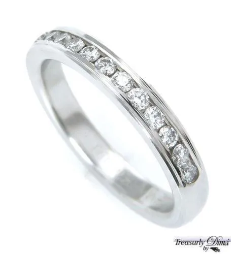 0.25CT SOLID PLATINUM ROUND DIAMOND WEDDING ANNIVERSARY BAND RING COMFORT FIT