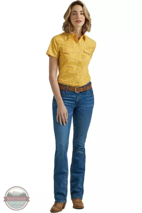 112347162 Yellow Western Snap Short Sleeve Shirt