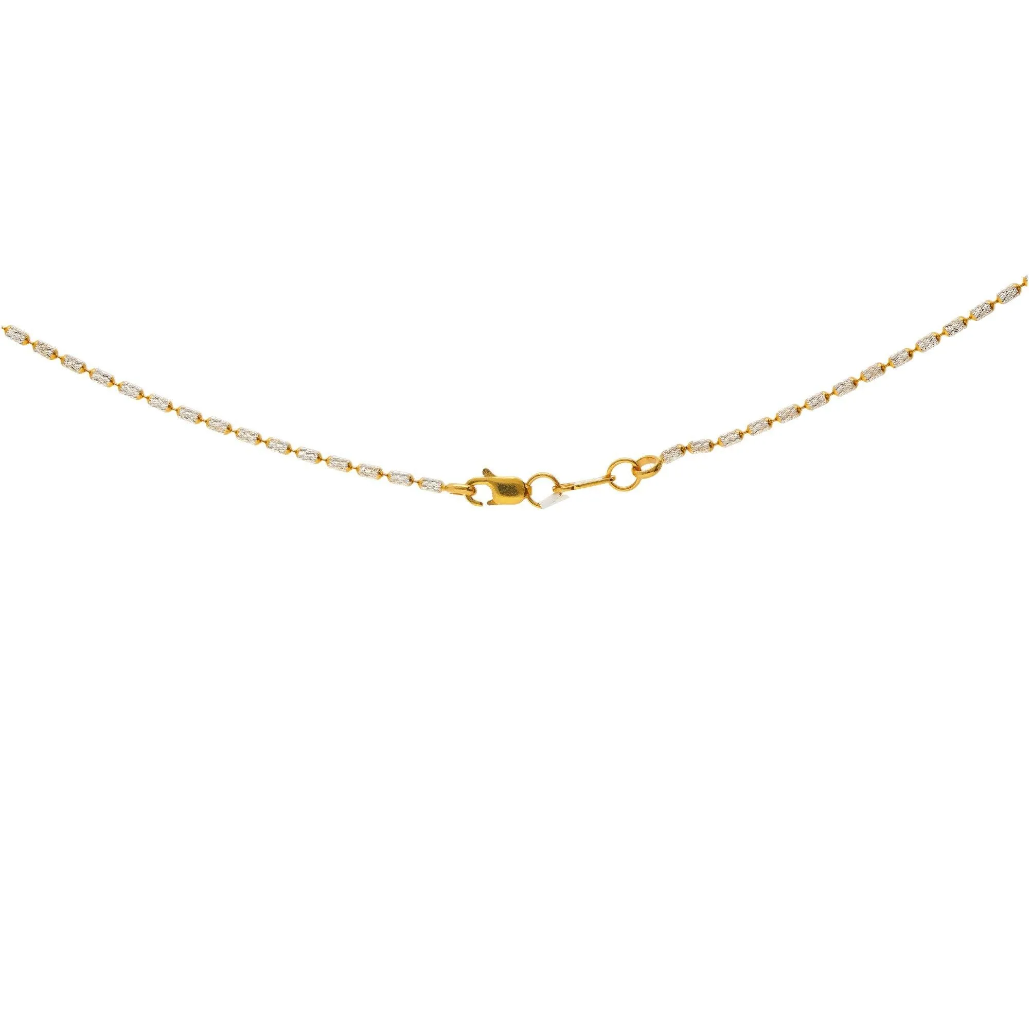 22K Multi-Tone Gold Simply Beaded Chain