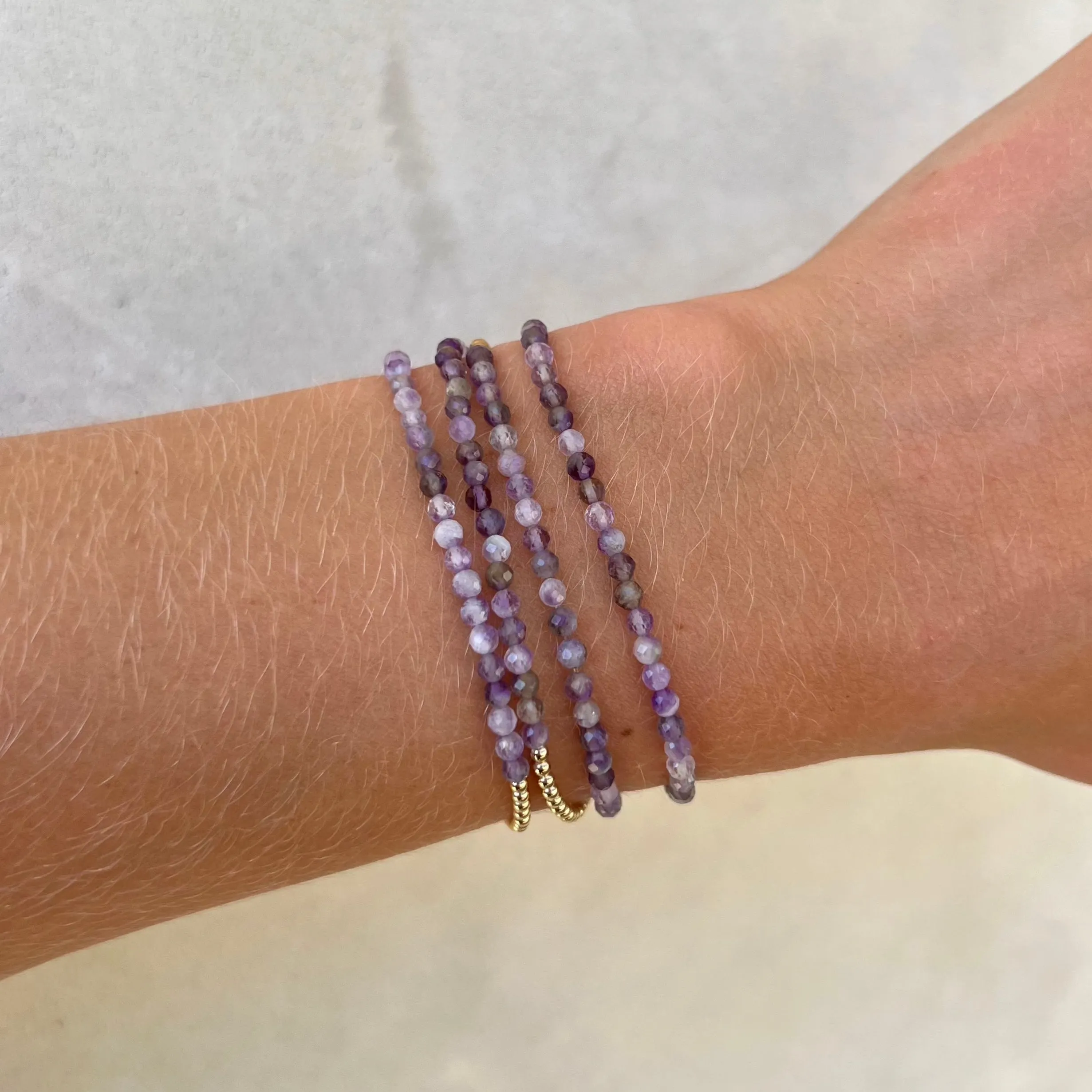 2MM Signature Bracelet with Mixed Amethyst