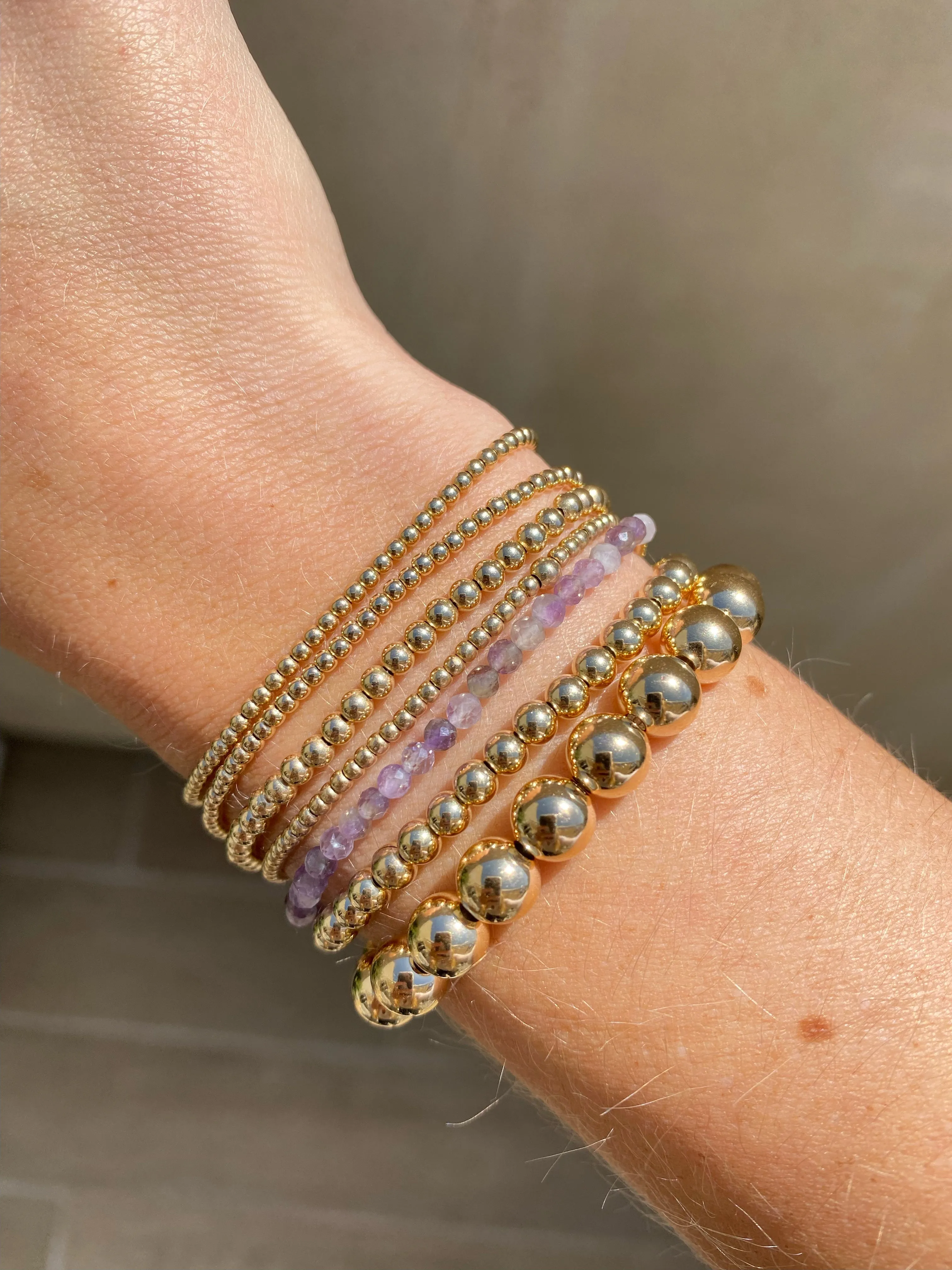 2MM Signature Bracelet with Mixed Amethyst