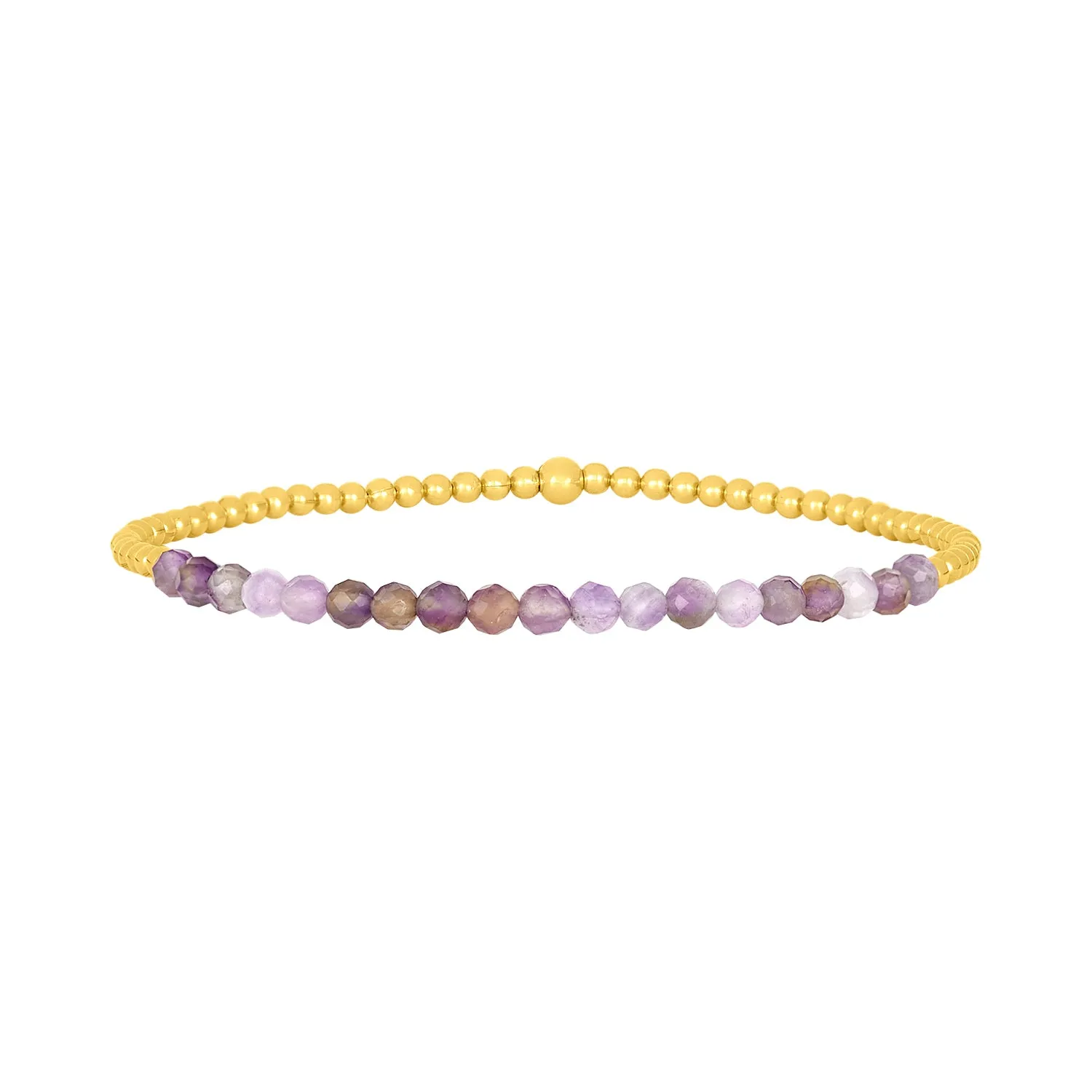 2MM Signature Bracelet with Mixed Amethyst