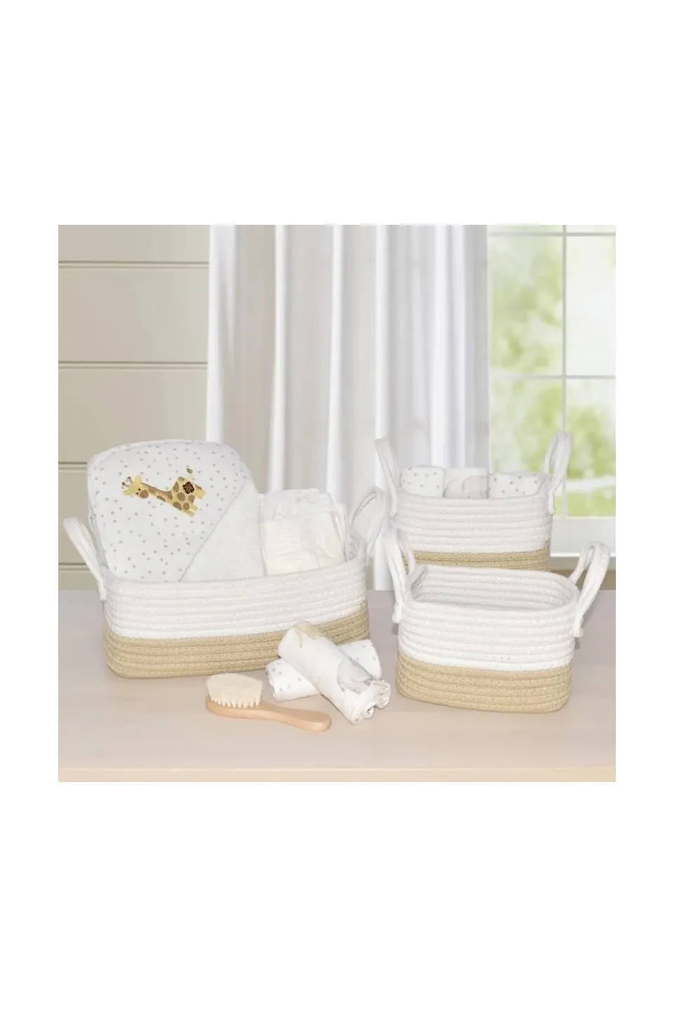 3pc Nursey Storage Set Natural White