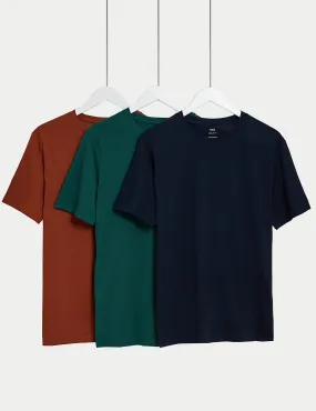 3pk Pure Cotton Crew Neck T-Shirts