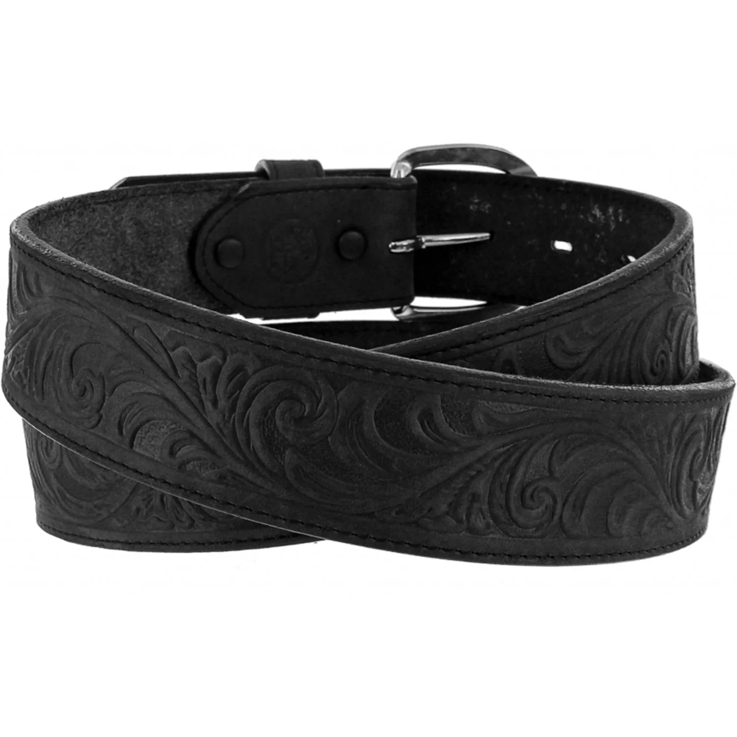 53903 Western Scroll Tooled Belt in Black