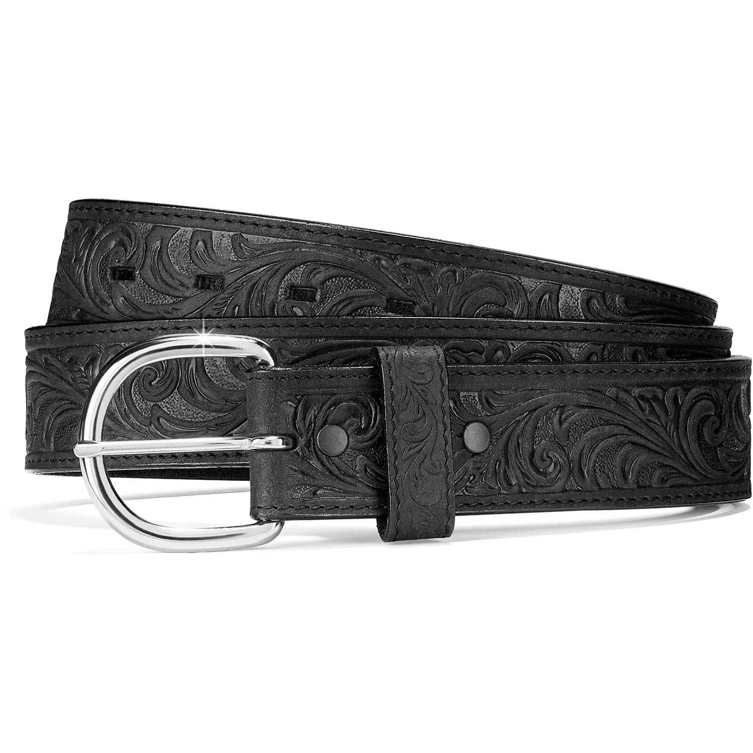 53903 Western Scroll Tooled Belt in Black