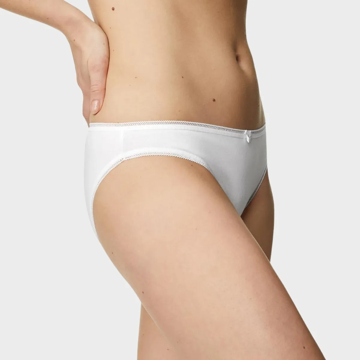 5pk White Cotton Bikini Briefs