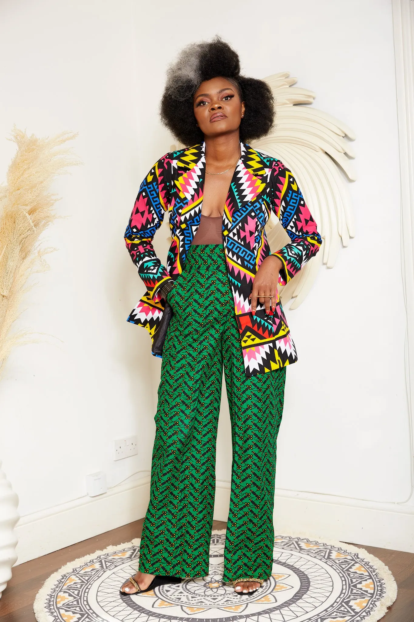 African Print Cotton Blazer – Lily