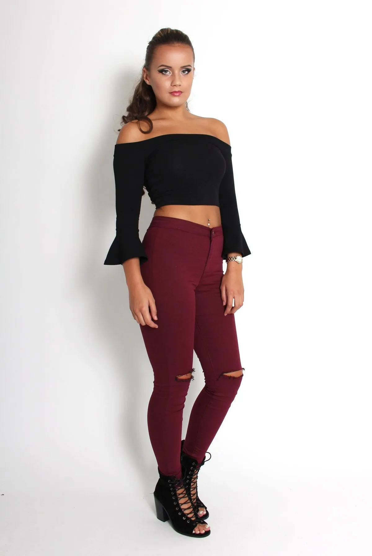 Alby Black Off The Shoulder Top