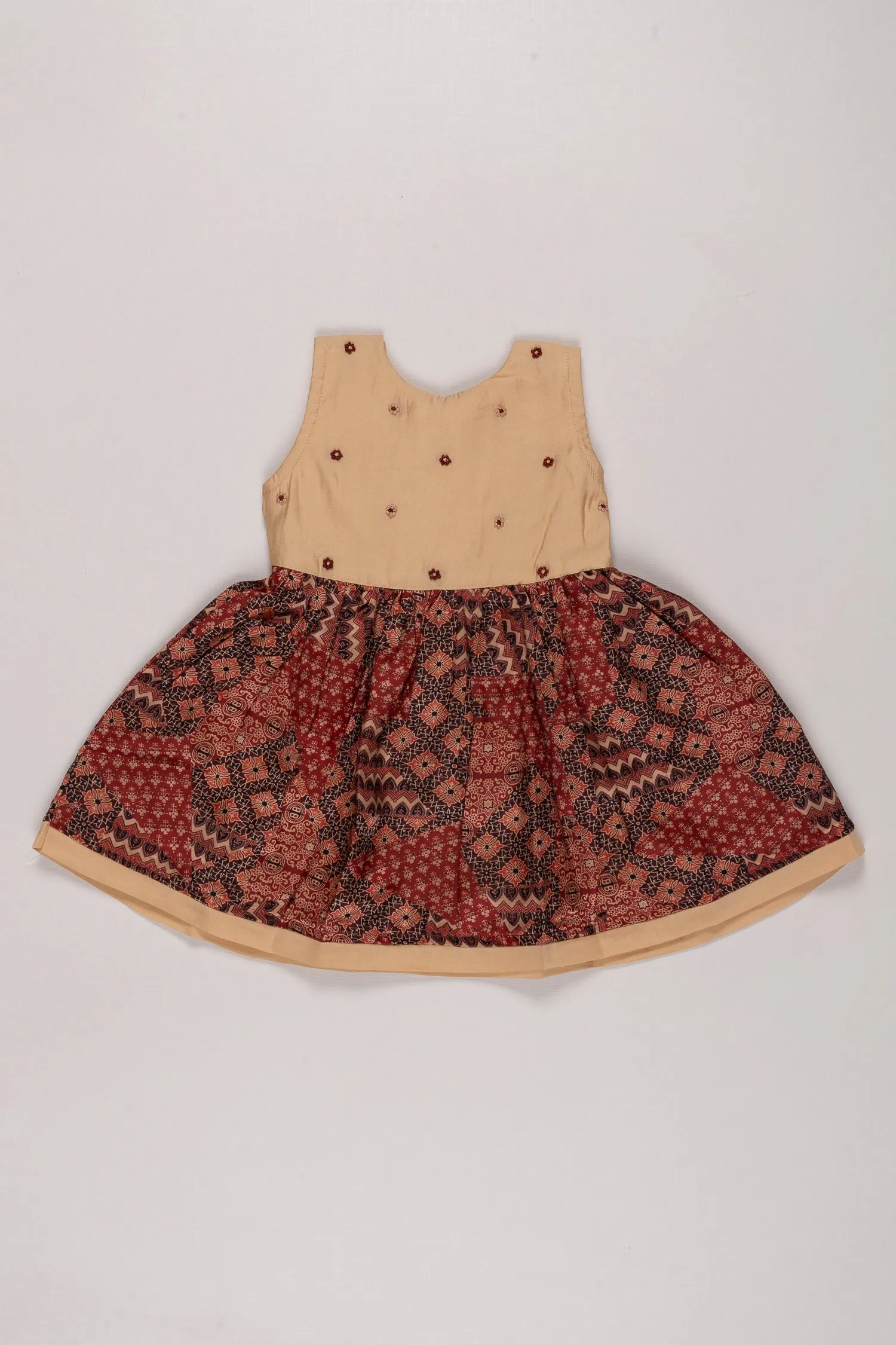 Amber Traditional Print Cotton Frock for Girls