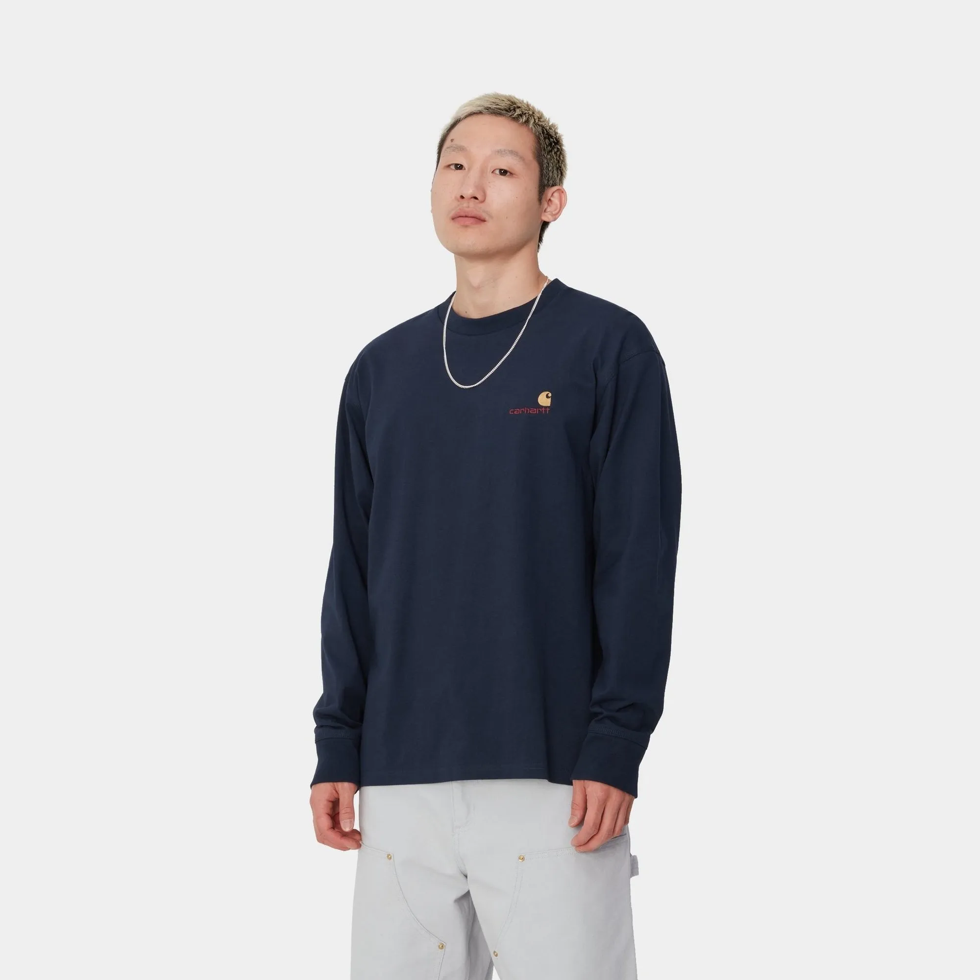 American Script Long Sleeve T-Shirt | Air Force Blue