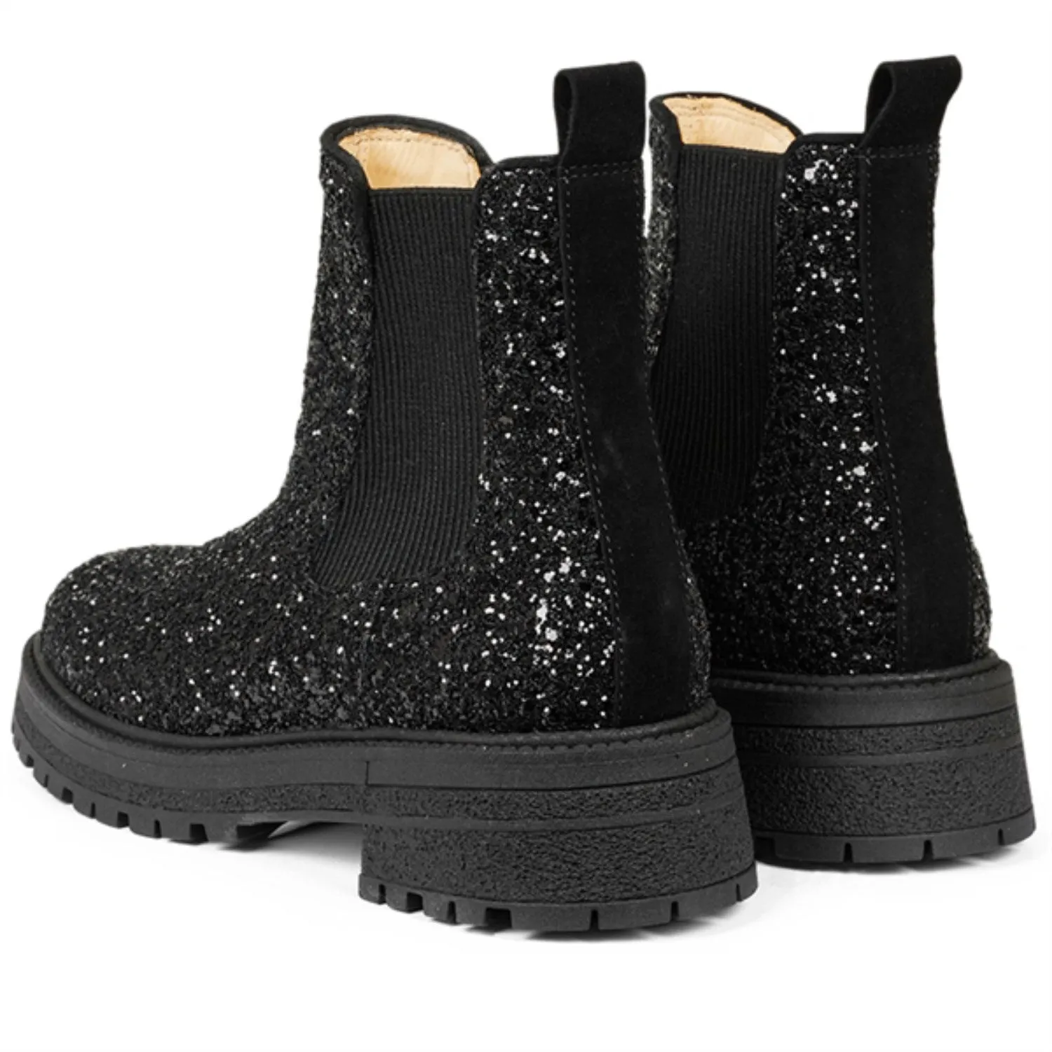 Angulus Black Glitter/Black/Black Glitter Chelsea Boot På Trackål