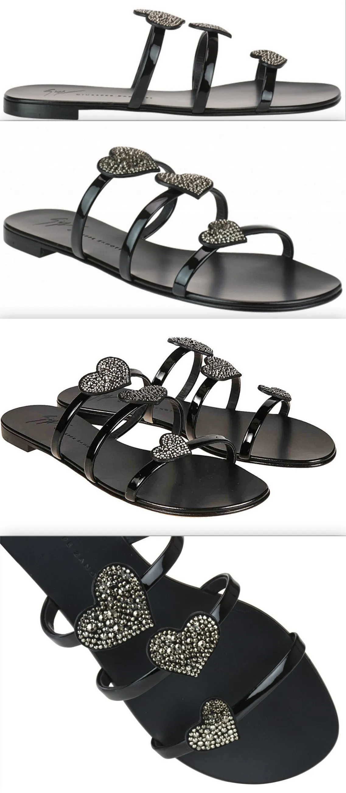 'Anya love' Sandals, Black