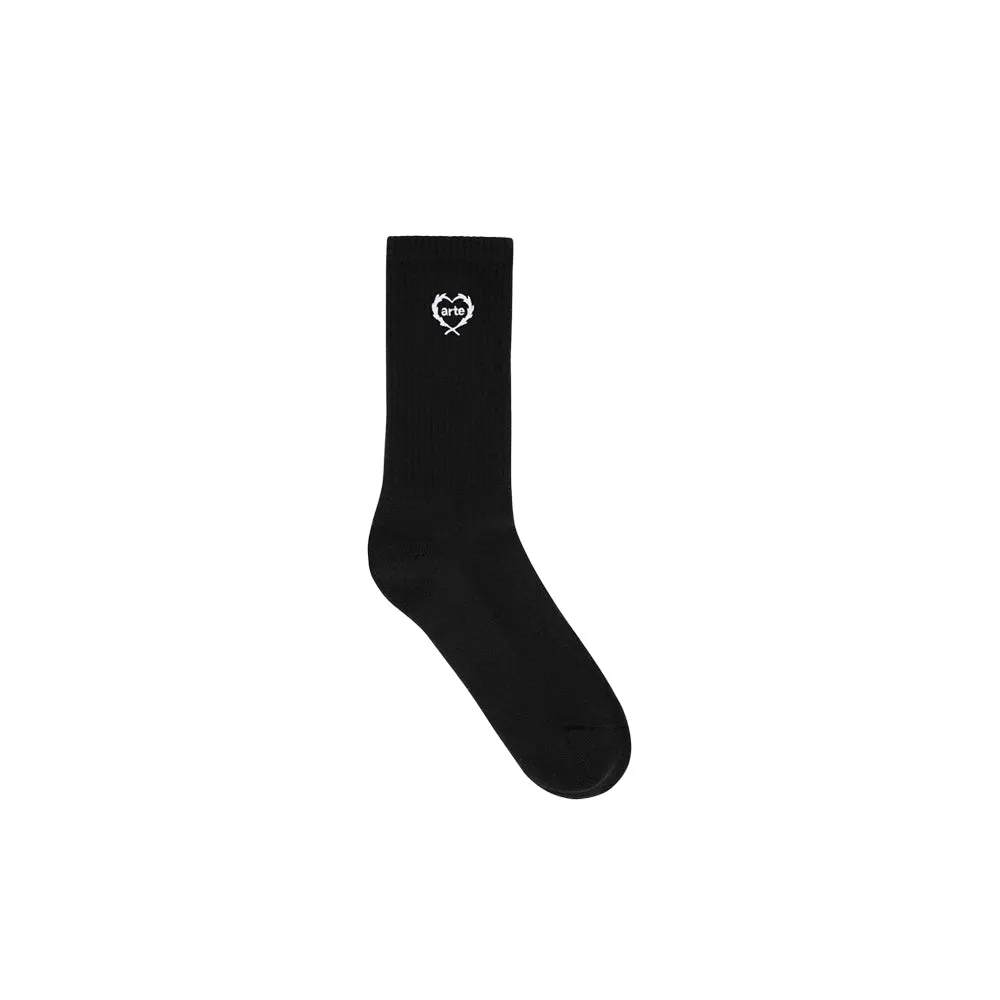 Arte Small Heart Socks (Black)