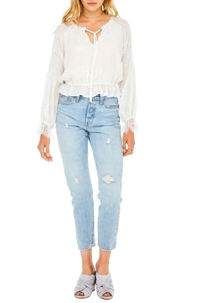 ASTR Lennon Eyelet Blouse