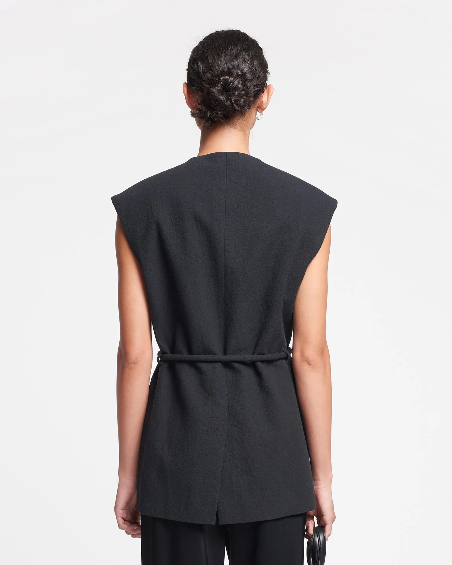 Astrid - Washed-Canvas Vest - Black