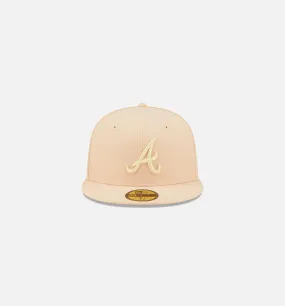 Atlanta Braves State Fruit 59FIFTY Fitted Cap Mens Hat - Beige