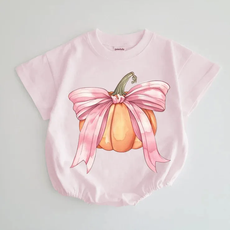 Baby Pumpkin Bow Romper