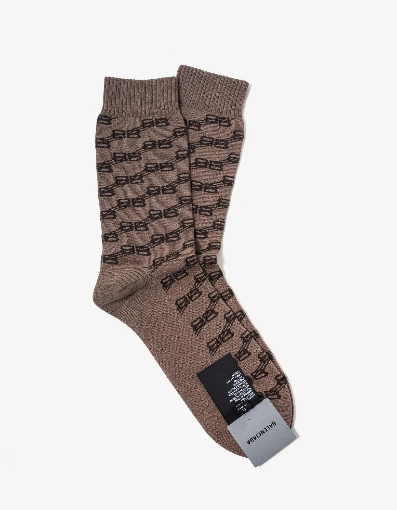 Balenciaga Beige BB Monogram Socks