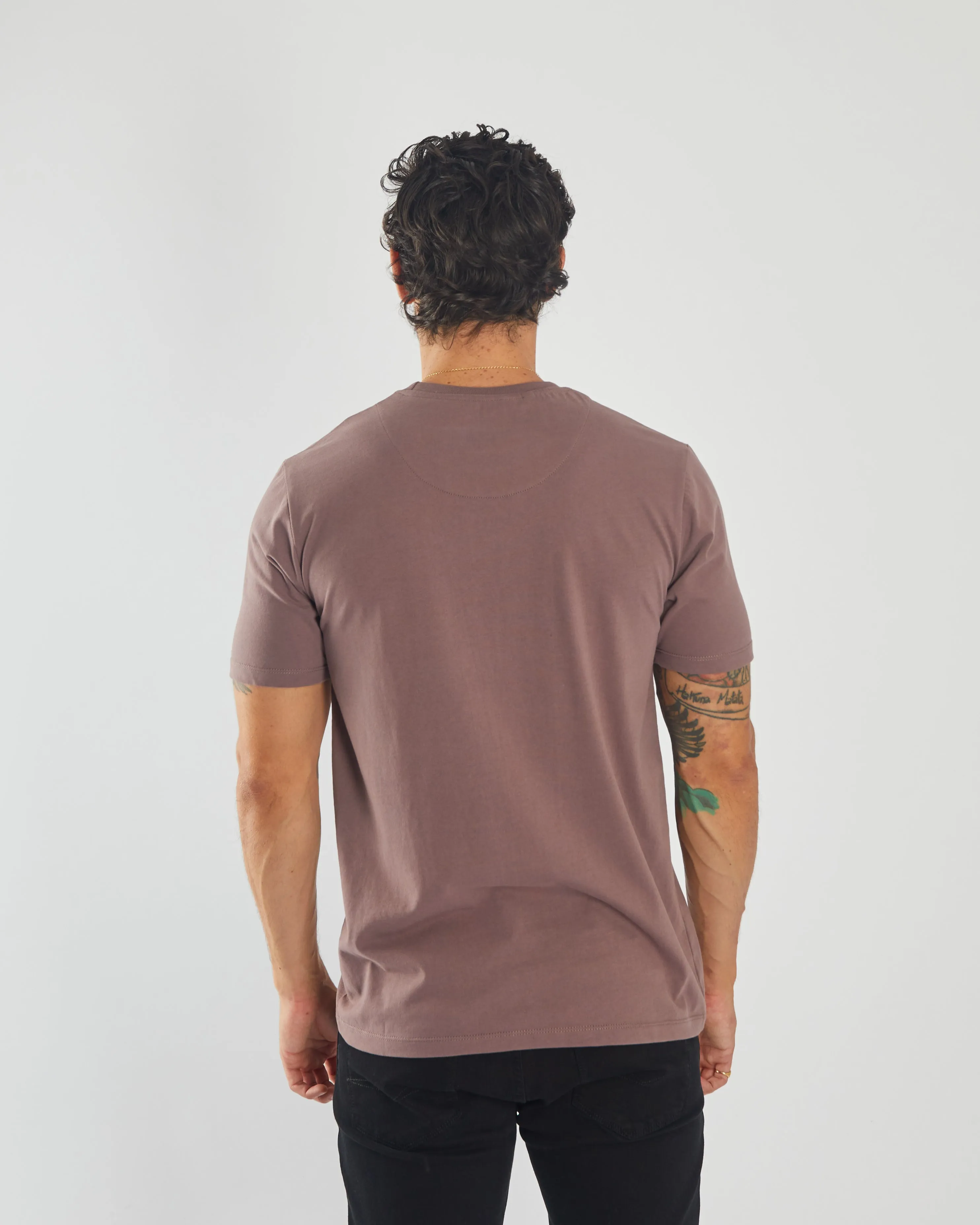 Basic Caden O Neck Tee Faded Plum