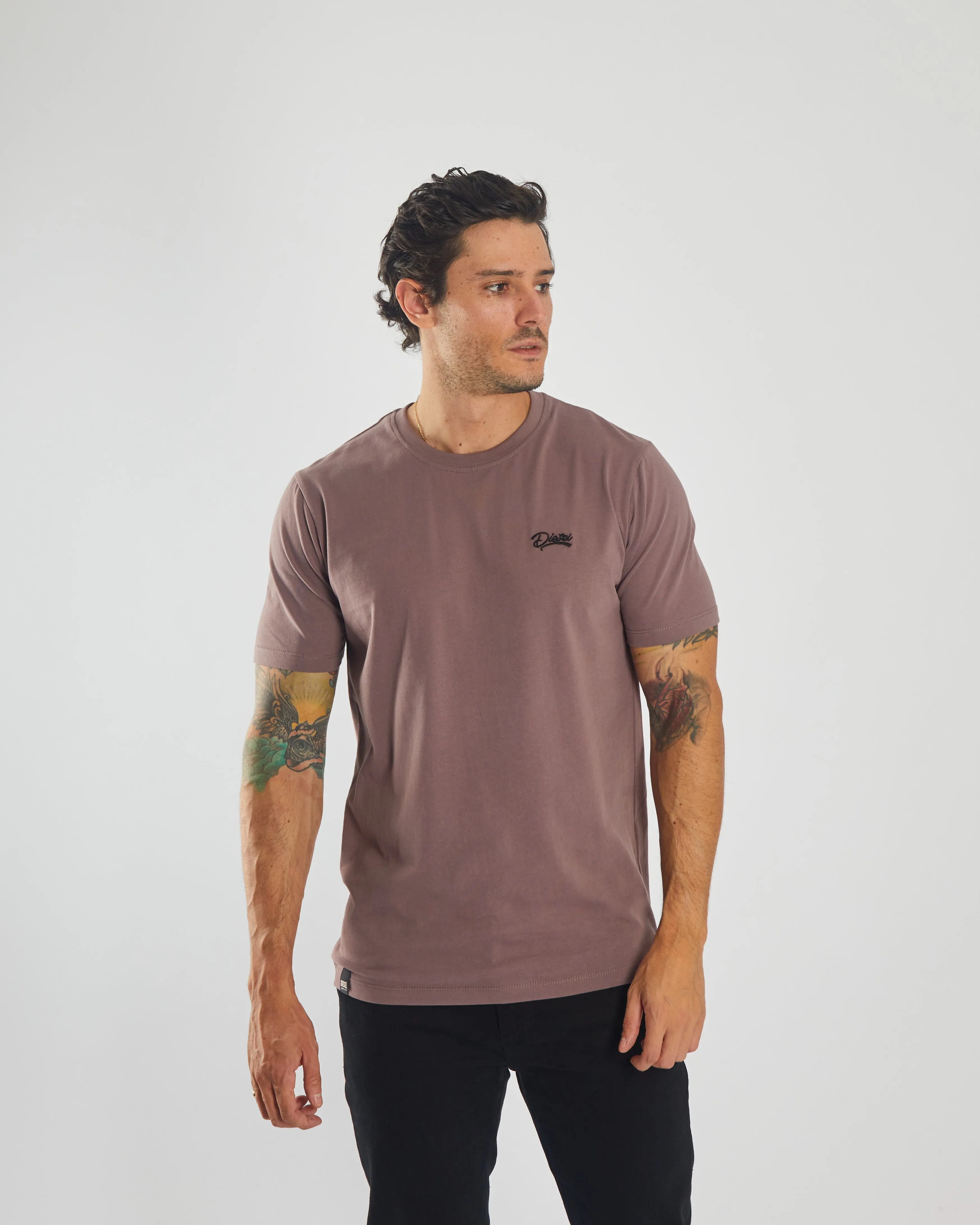 Basic Caden O Neck Tee Faded Plum