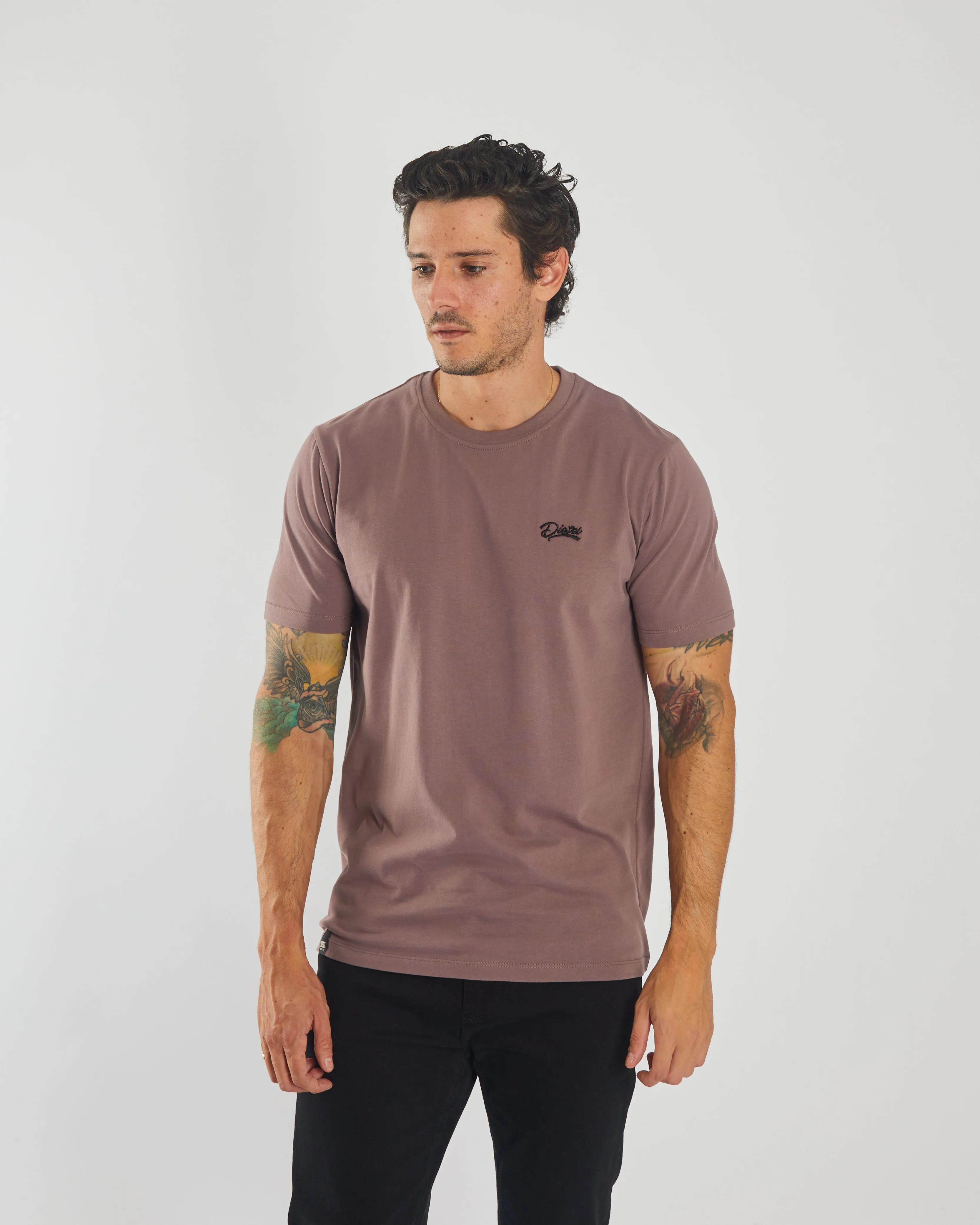 Basic Caden O Neck Tee Faded Plum