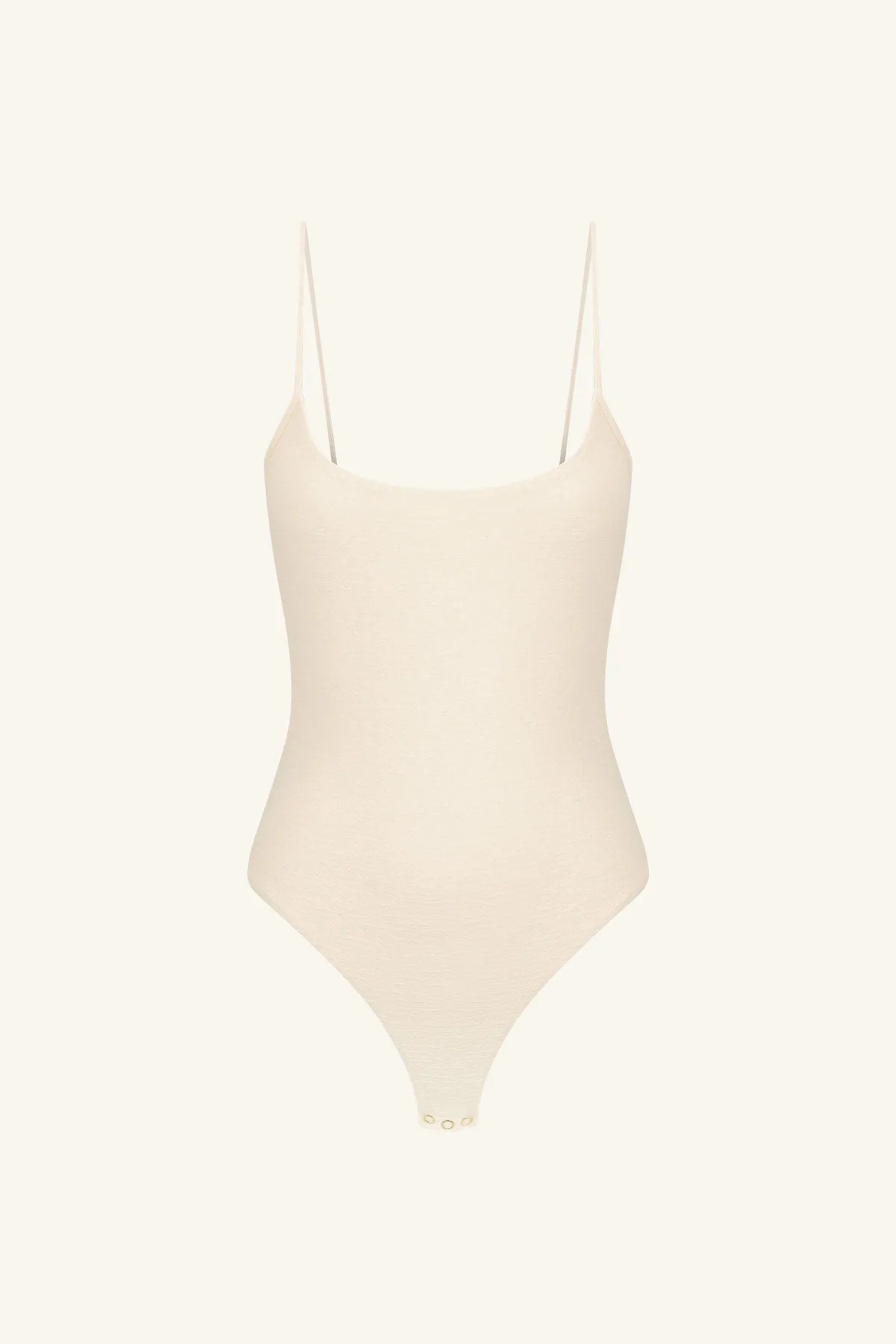 BEAU SCOOP NECK BODYSUIT - MACADAMIA