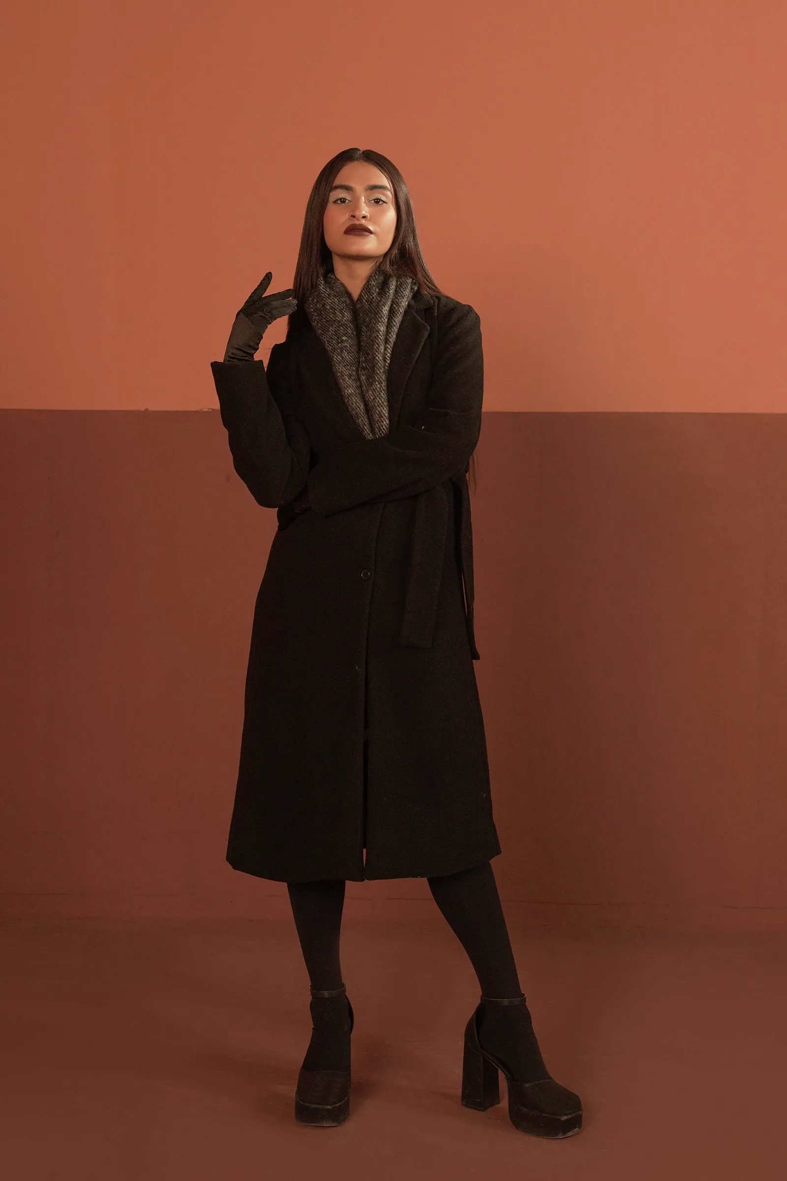 Belted Wool Blend Coat