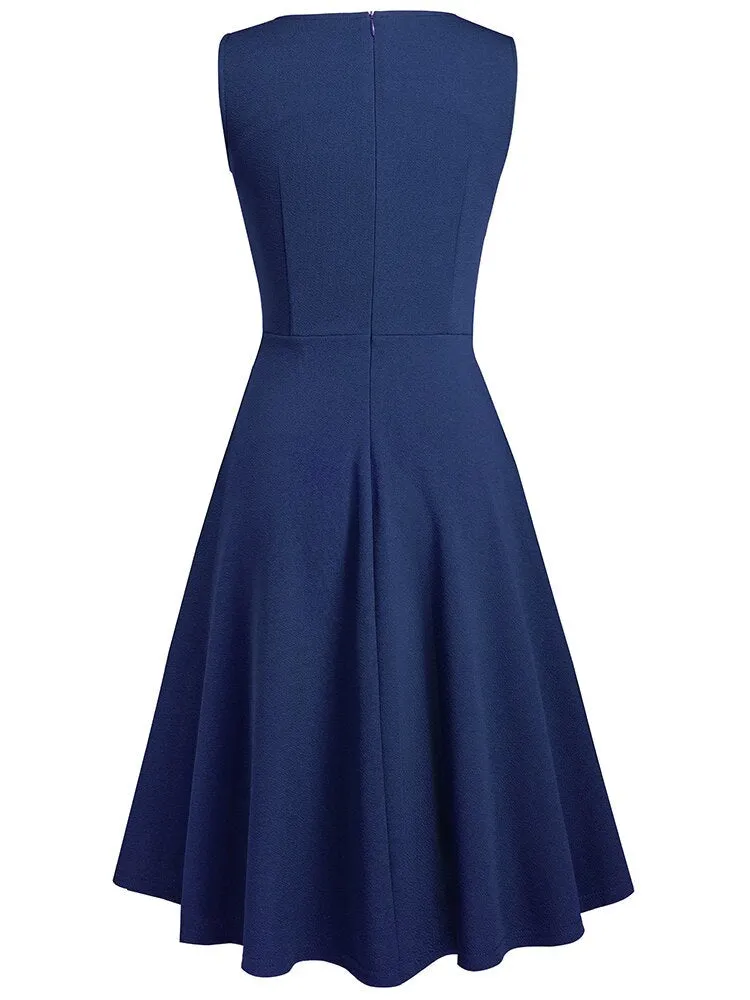 BerriesJam - 2024 Sleeveless Cocktail Wedding Party Vintage Swing Flare Dress