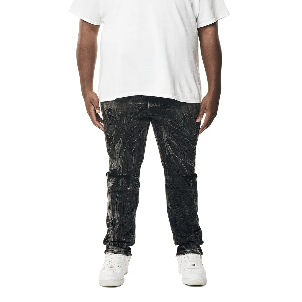 Big and Tall - Rooting Effect Denim Jeans - Black Matrix