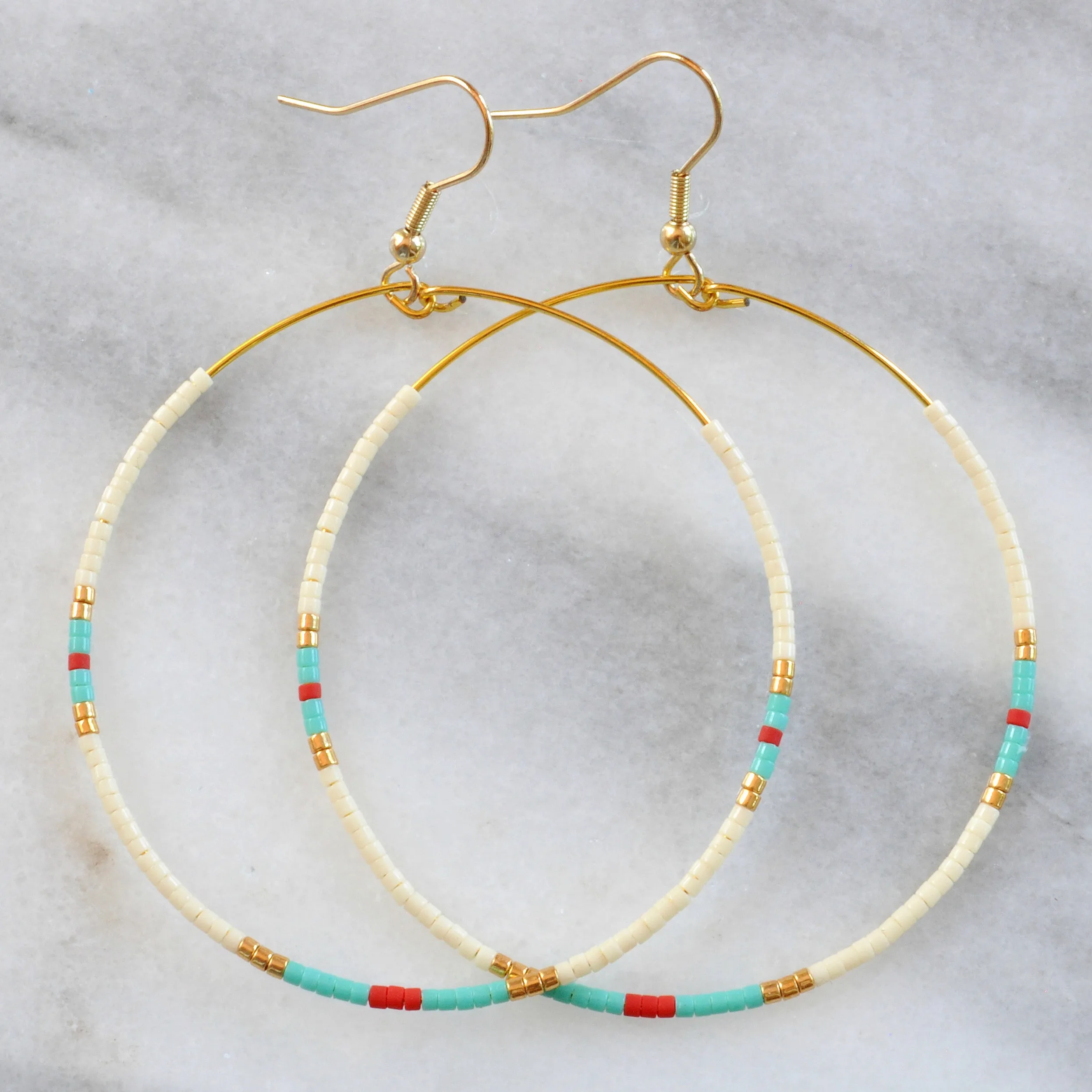 Big Beaded Hoops - PHOENIX