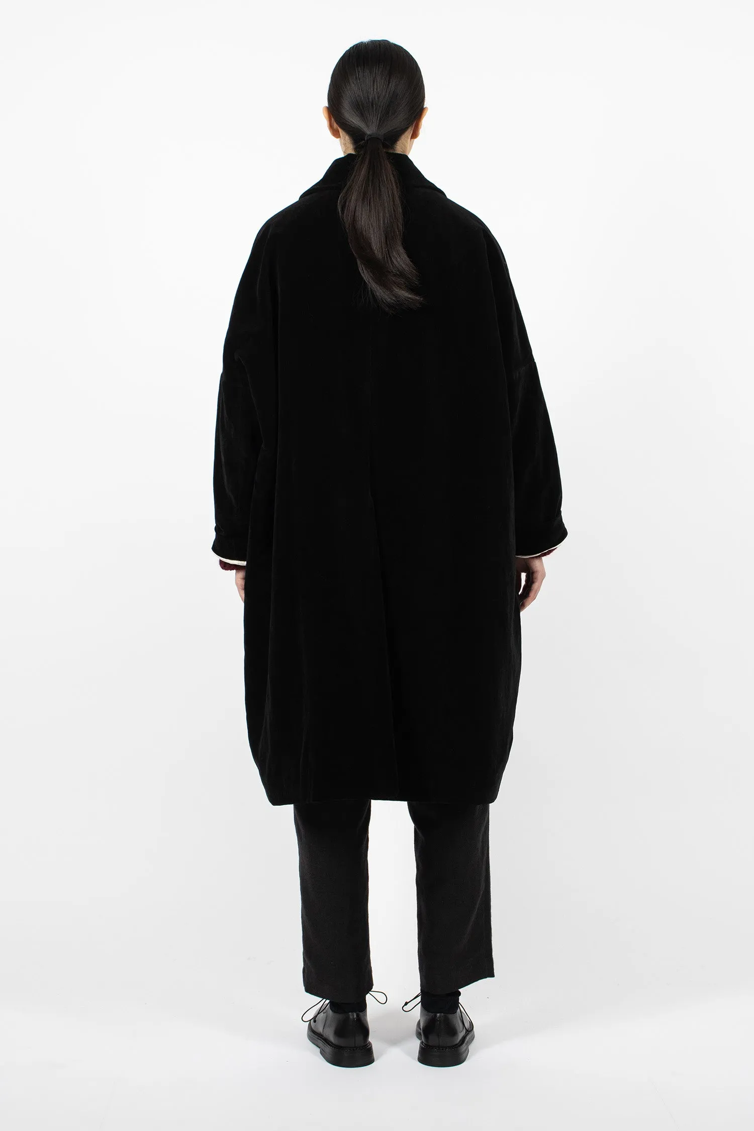 Big Blobby Coat Velvet Black