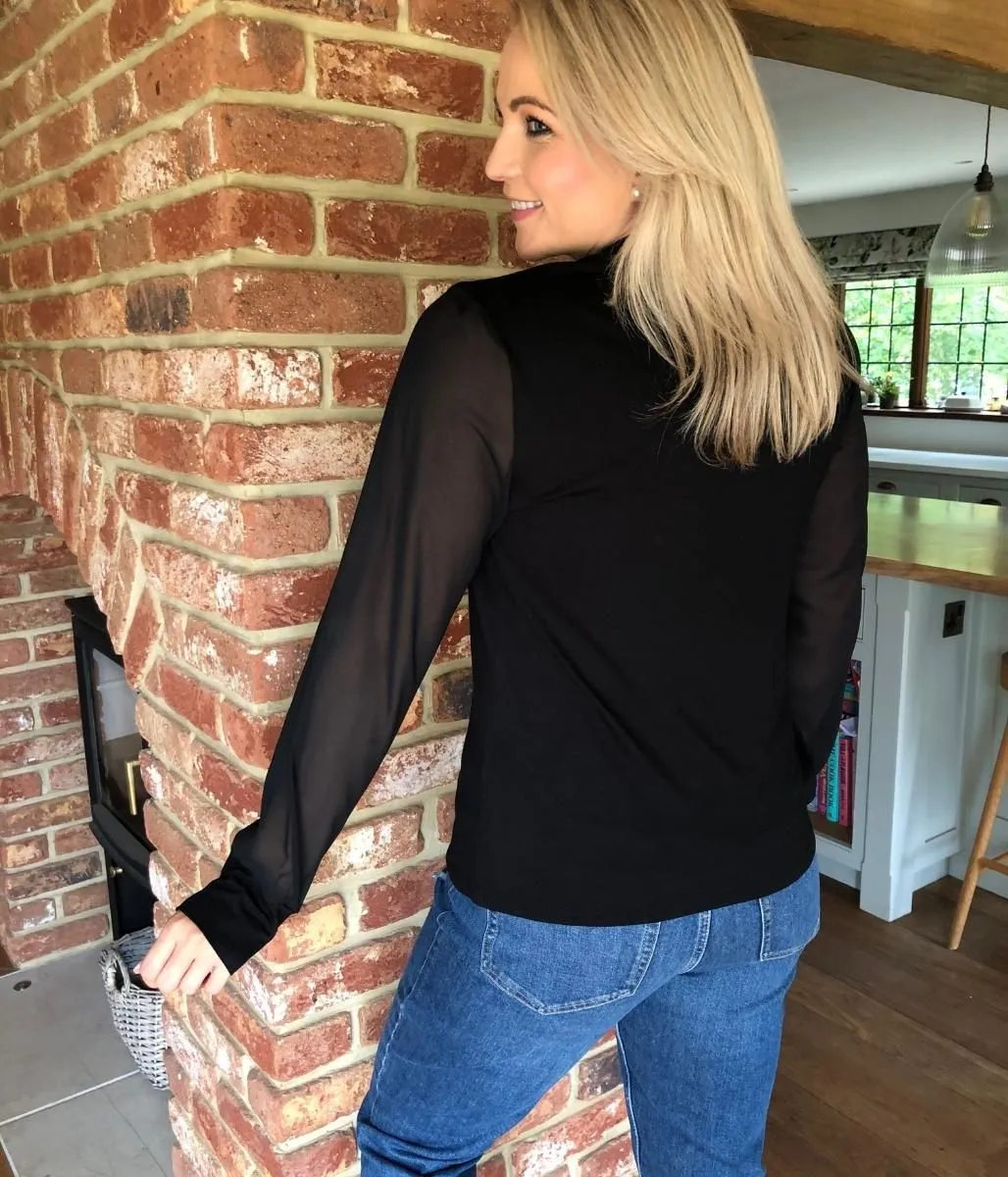 Black Ashley Twist Neck Top 8 10