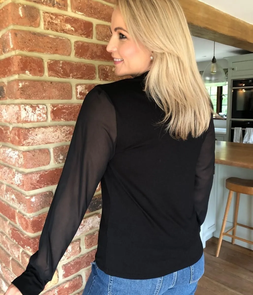 Black Ashley Twist Neck Top 8 10