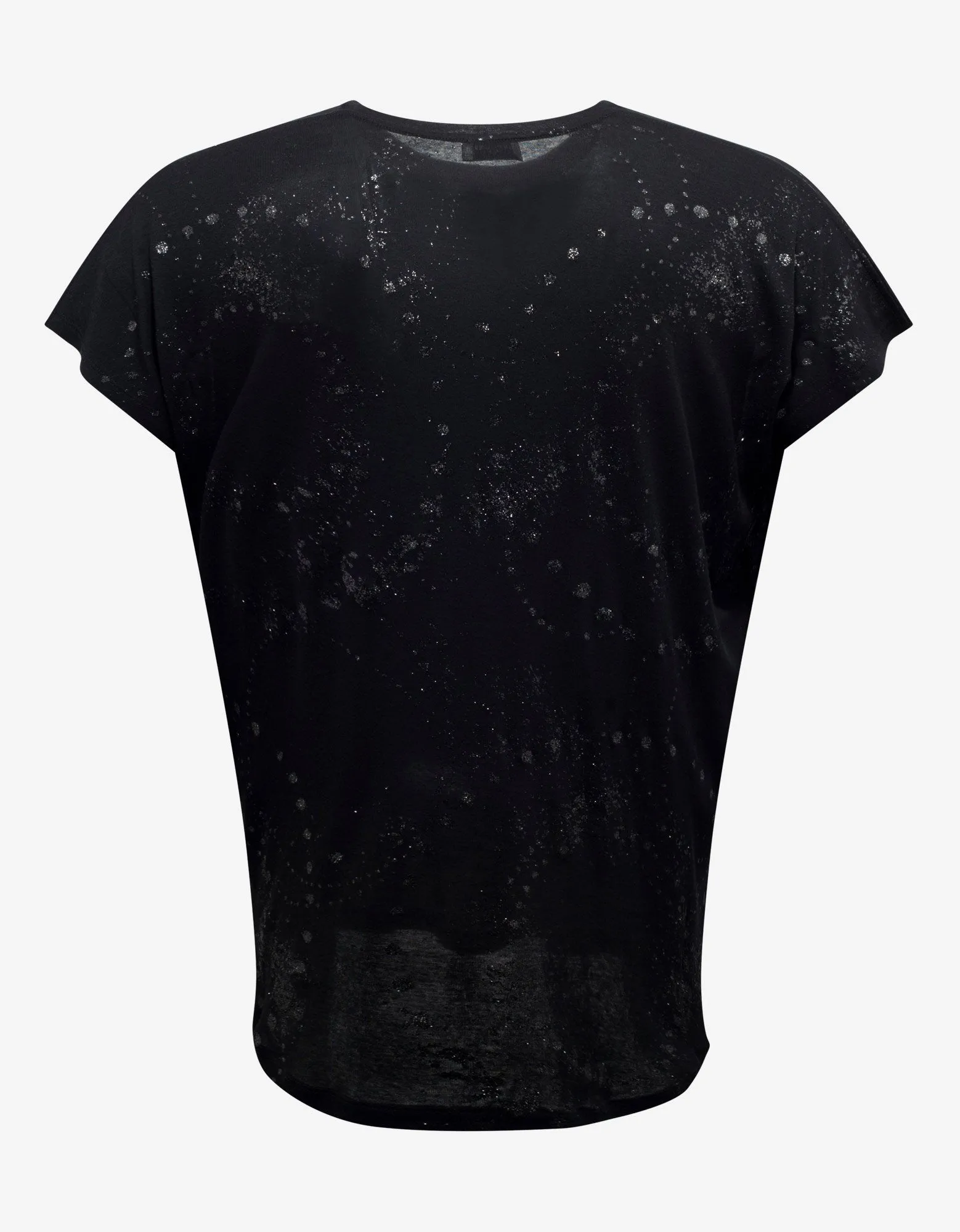 Black Glitter Detail T-Shirt -