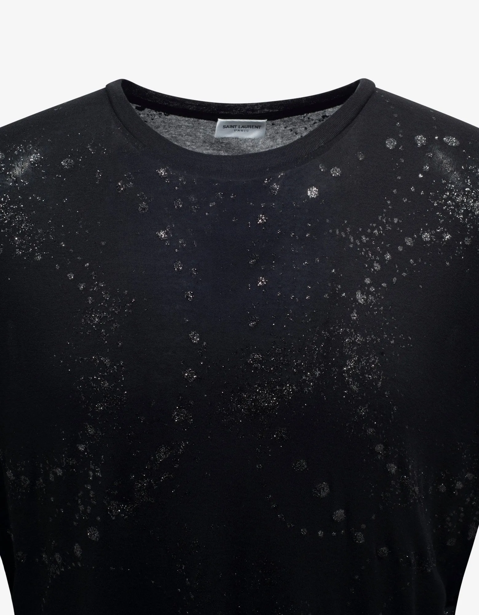 Black Glitter Detail T-Shirt -