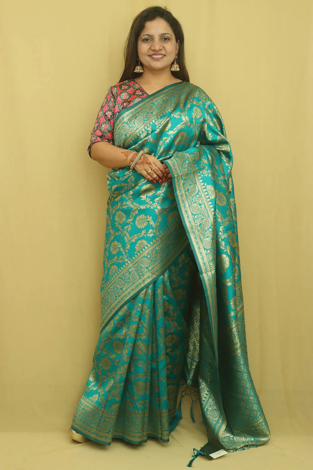 Blue Banarasi Cotton Silk Saree