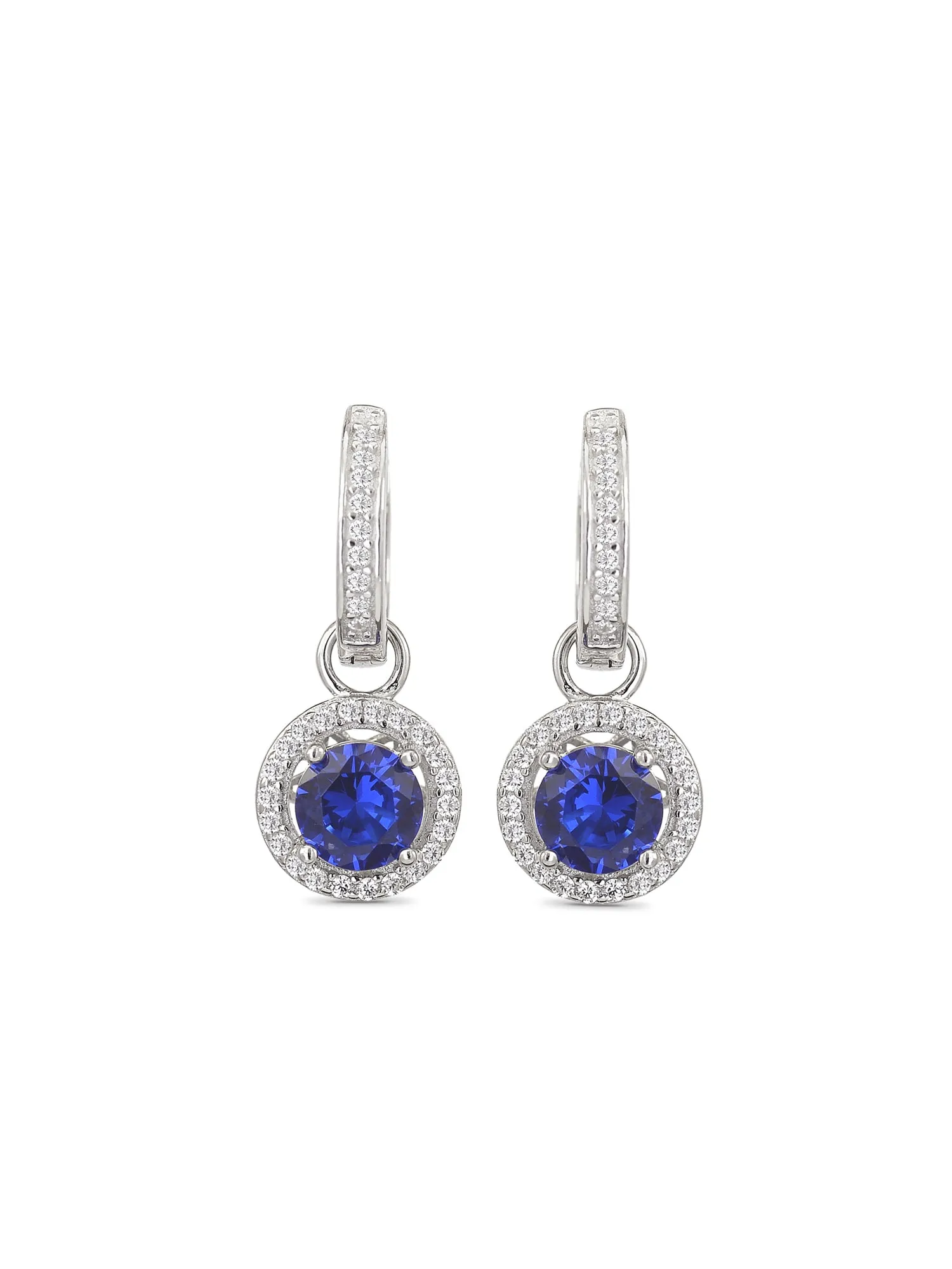 Blue Sapphire Dangling Drop Earrings