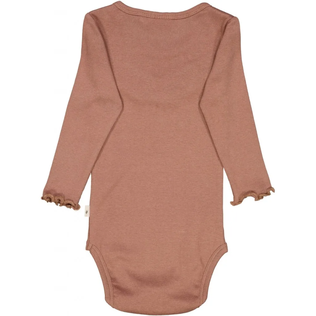 Body Rib Ruffle LS - vintage rose