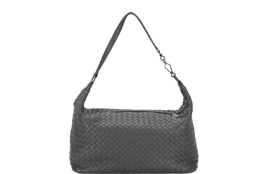 BOTTEGA VENETA BLACK COLOR CALF LEATHER HOBO BAG B04720767J WITH DUST COVER