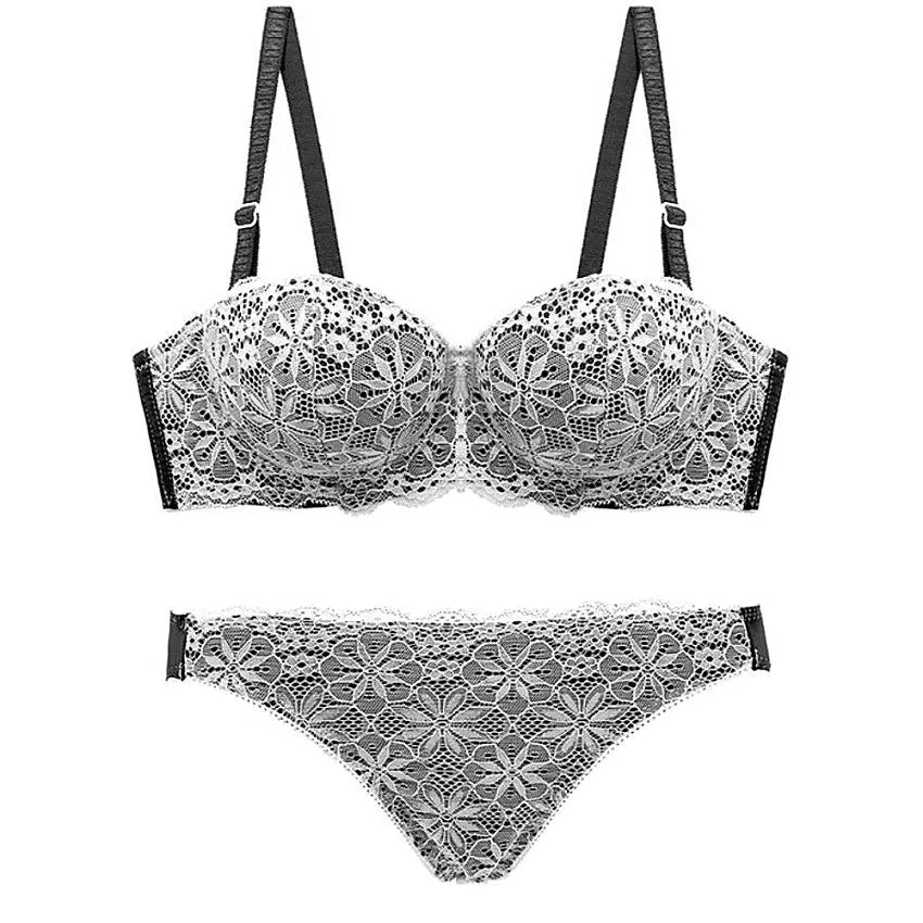 Bra Brief set super sexy bride half cup bra set underware lingerie