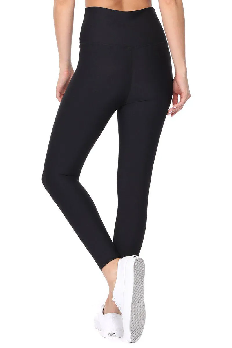 Brianna - Solid Black - Compression  Full-Length Legging (High-Waist)