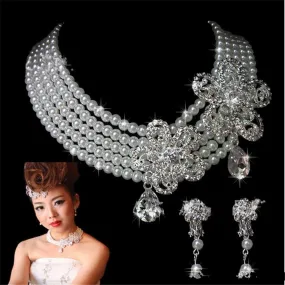 Bridal Necklace Jewelry Earring Wedding Jewelry Set For Bride Women