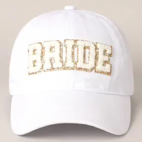 BRIDE CHENILLE LETTER PATCH COTTON BASEBALL CAP