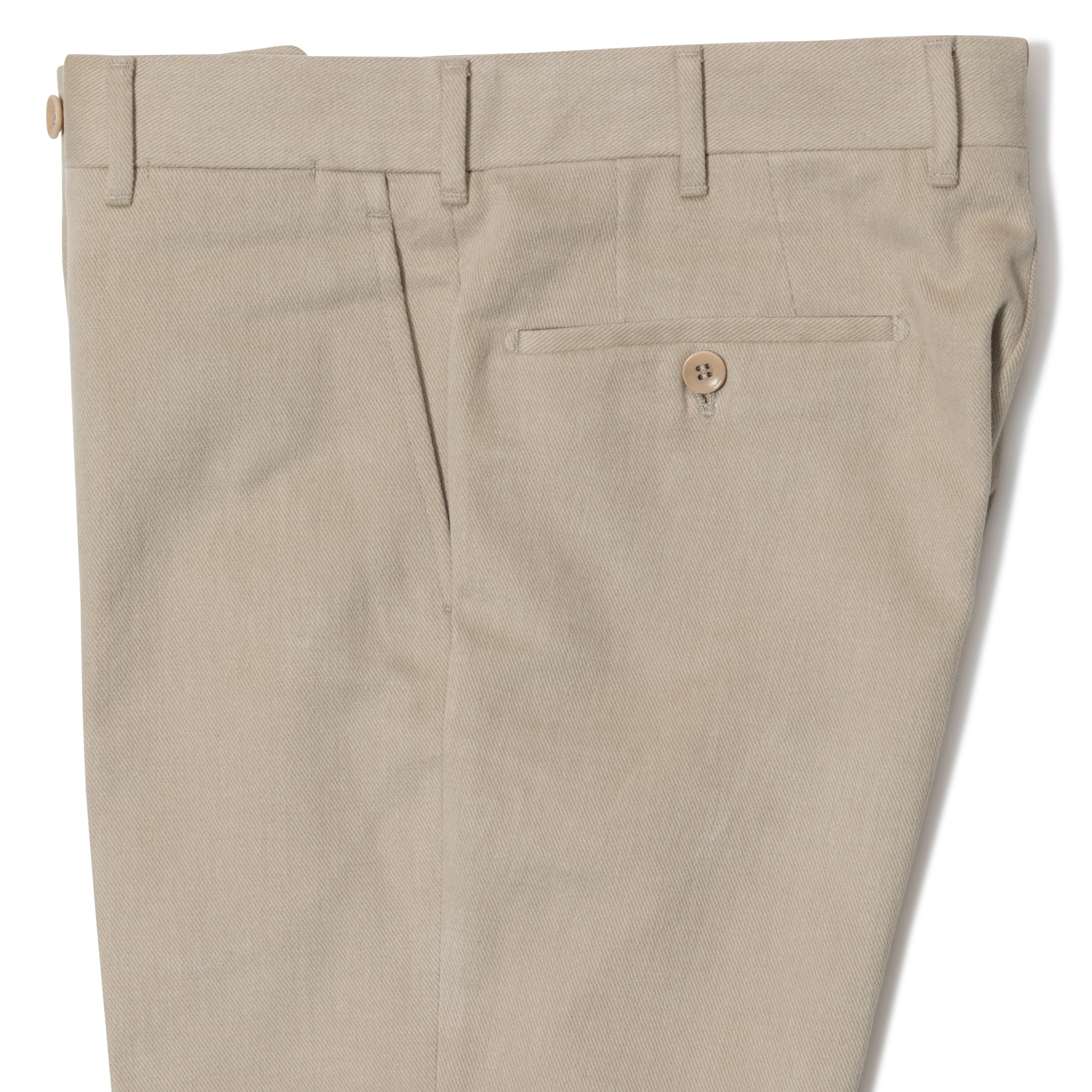 Brushed Cotton Flat-front Trousers