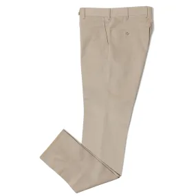 Brushed Cotton Flat-front Trousers