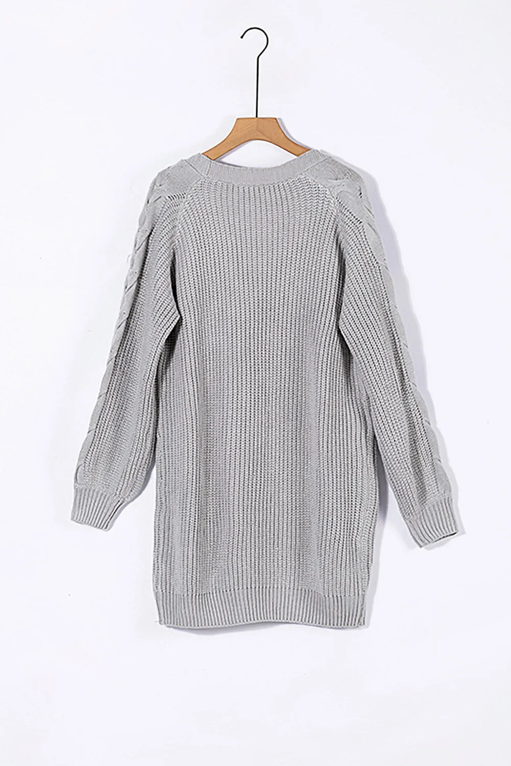 Cable Sleeve Long Cardigan